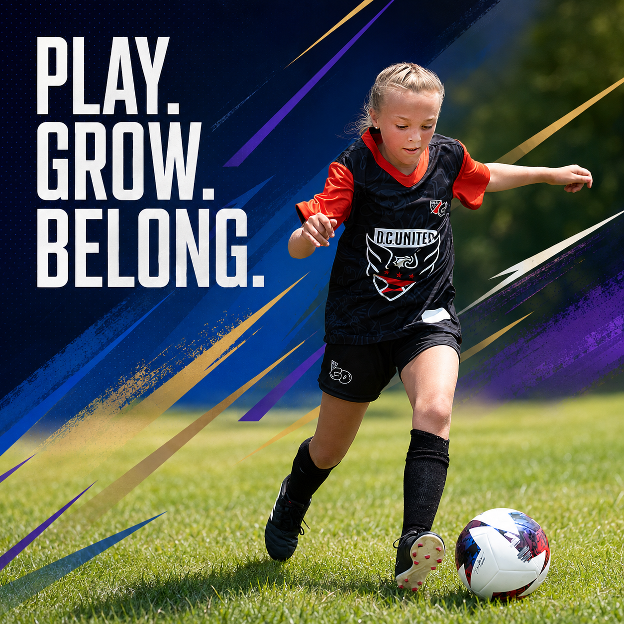MLS GO youth soccer action graphic